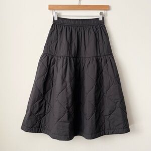 NWOT Molo Denmark Black Quilted A-Line Black Skirt XS Minimalist Avant Garde